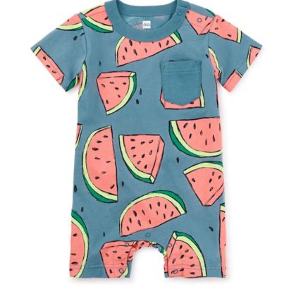 Tea Collection Watermelon print Baby romper EUC